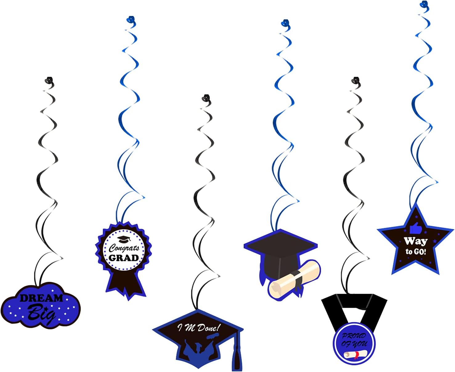 PARTY DECORATIONS -  Graduation Decorations - Black and Blue - Image 6