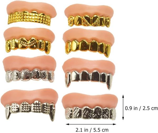 FAKE TEETH - GOLD/SILVER FUNNY FAKE HALLOWEEN Teeth - Image 7