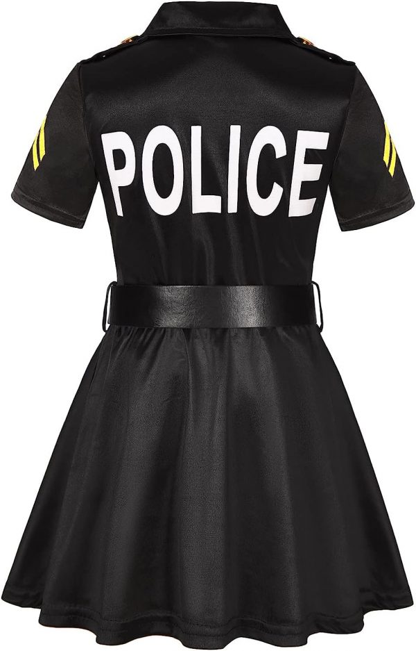 Career Day POLICE – Girls BLACK Police Officer Costume - Image 2