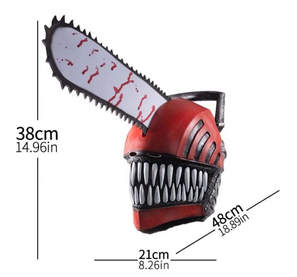 HALLOWEEN MASK - Chainsaw Man Role Saw Latex Helmet - Image 6
