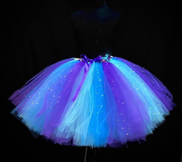CUSTOM MADE Child tutu – Girls MERMAID BLUE Sparkle knee length fluffy tutu Fits (6-8yrs)