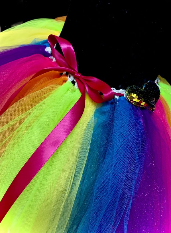 CUSTOM MADE Child tutu – Girls Rainbow Wheel Sparkling knee length fluffy tutu 6-8yrs - Image 5