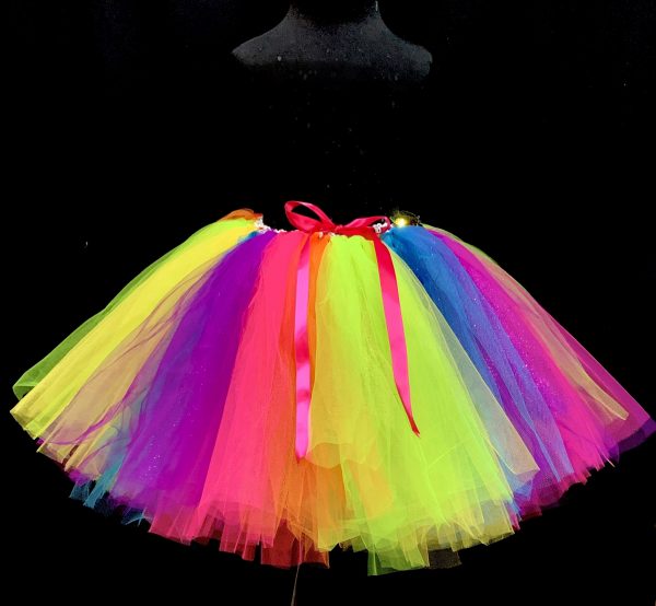 CUSTOM MADE Child tutu – Girls Rainbow Wheel Sparkling knee length fluffy tutu 6-8yrs - Image 2