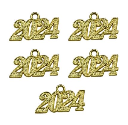 Graduation Hat Alloy Gold 2024 Year Charm for Graduation Tassel