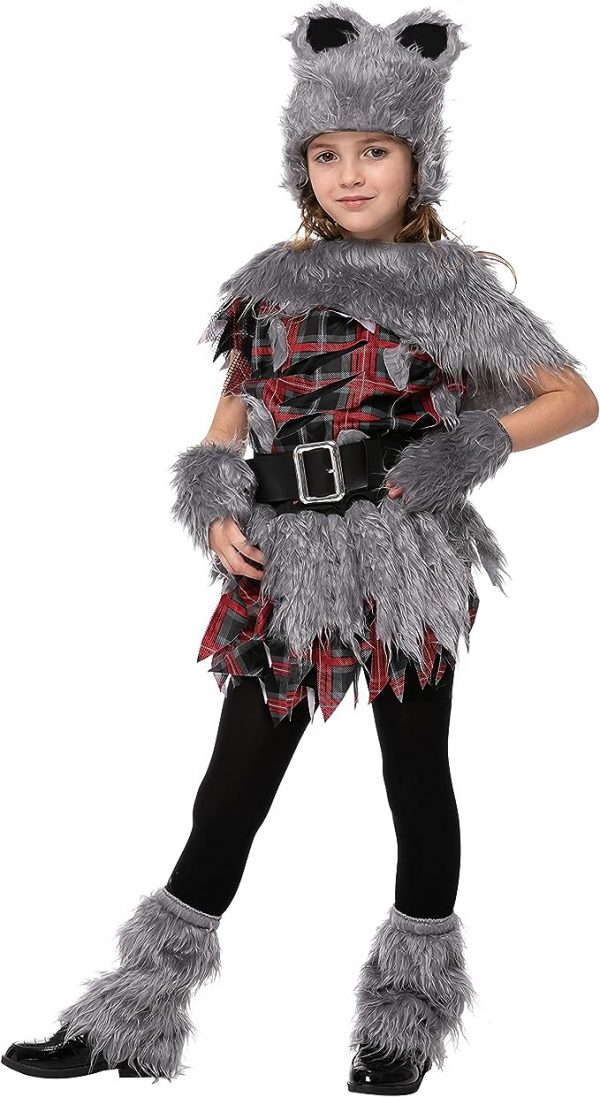 HALLOWEEN - Girls Cute Styled Kids Werewolf Costume SIZE: MEDIUM(8-10) - Image 5