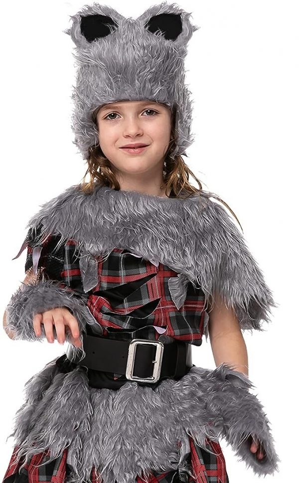 HALLOWEEN - Girls Cute Styled Kids Werewolf Costume SIZE: MEDIUM(8-10)