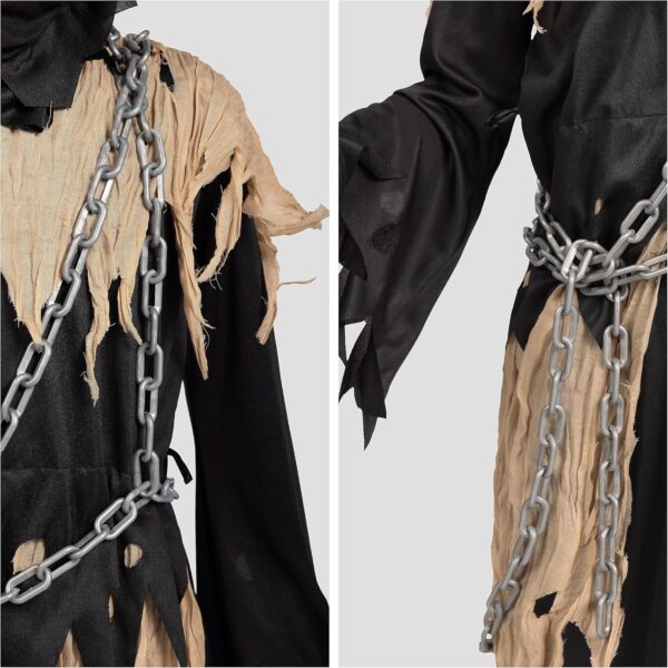 HALLOWEEN - Child Unisex Glowing Eyes Grim Reaper Costume BROWN - LARGE(10-12) - Image 4