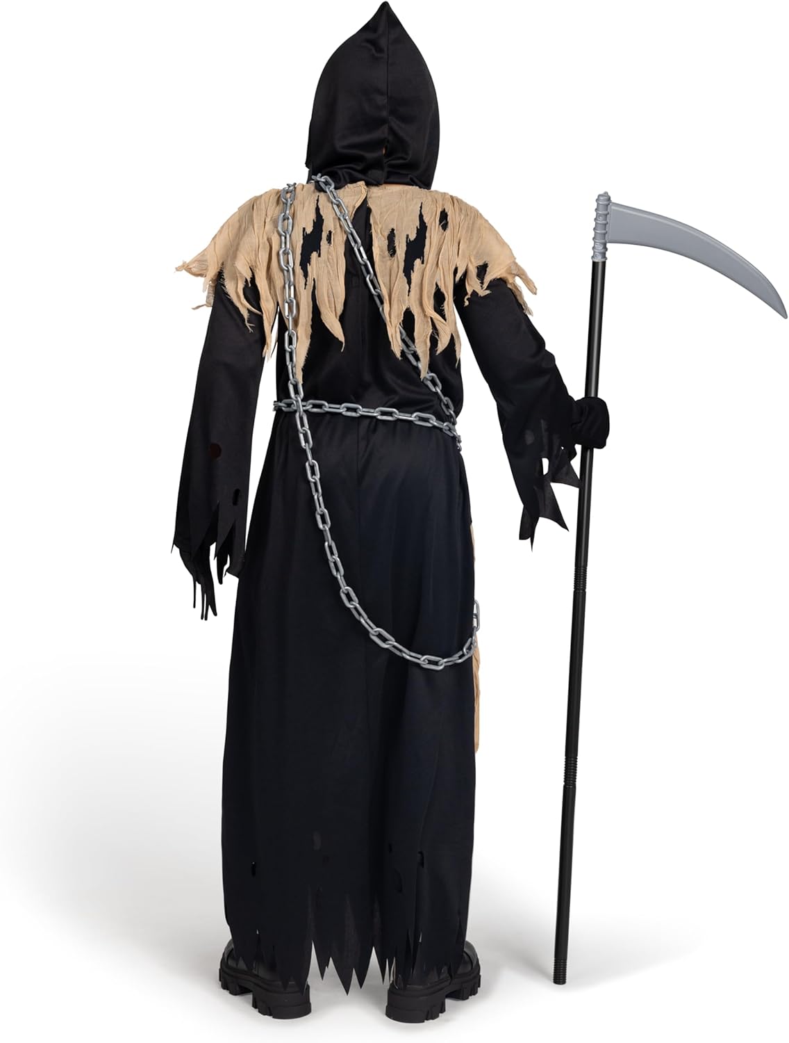 HALLOWEEN - Child Unisex Glowing Eyes Grim Reaper Costume BROWN - LARGE(10-12) - Image 2