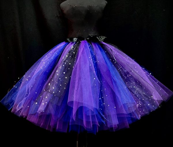 ADULT TUTU – CUSTOM MADE Adult Black/Purple/Blue SPARKLE Tutu