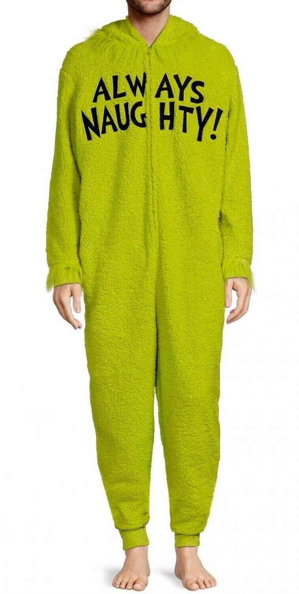 ADULT Onesie - Adult ALWAYS NAUGHTY GRINCH ONESIE SIZE:  MEDIUM - Image 4
