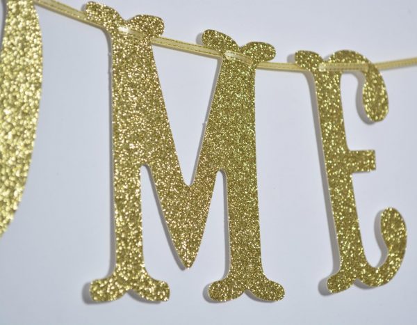 PARTY DECORATIONS - Welcome Back Gold Glitter Banner - Image 5