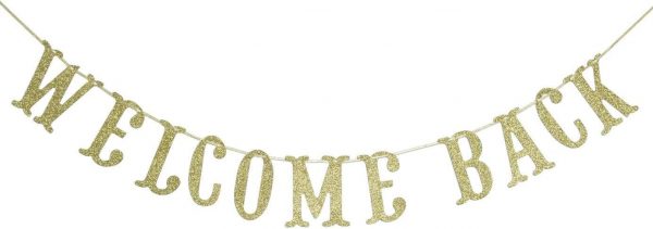 PARTY DECORATIONS - Welcome Back Gold Glitter Banner - Image 6