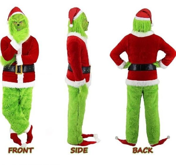 CHRISTMAS COSTUME - MEN - Christmas Green Grinch Costume 7PC Set SIZE: SMALL/14 YEARS AND OLDER - Image 4