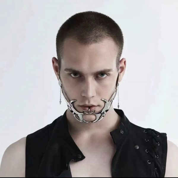 HALLOWEEN MASK - Cyberpunk Cosplay Unisex Gothic Punk Metal Stereoscopic Face Mask - Image 6