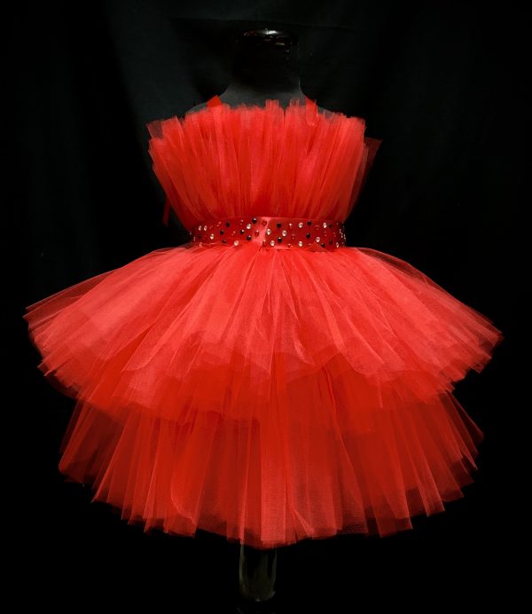 CUSTOM MADE Child tutu dress - Soft Bright RED Layered Tutu Dress SIZE: Fits 4-6yrs - Image 5