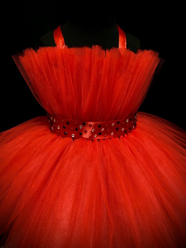 CUSTOM MADE Child tutu dress - Soft Bright RED Layered Tutu Dress SIZE: Fits 4-6yrs - Image 2