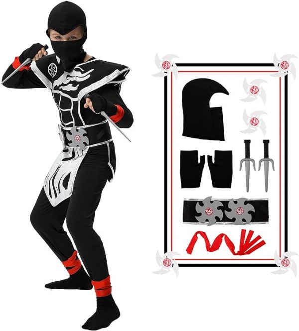 HALLOWEEN - BOY Kids Ninja Costume with Ninja Foam Accessories Toys SIZE LARGE(10-12) - Image 5