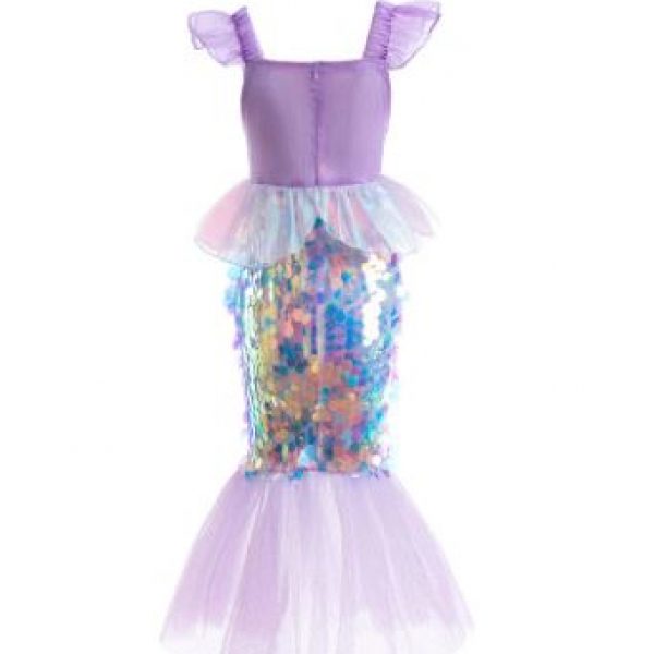 Mermaid Girls – Mermaid Ariel Sequin Charm Princess Deluxe Party Dress – FULL SET AS SHOWN