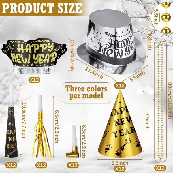 New Year’s Eve – 108 Pcs Happy New Year’s 2024 Party Kit for 36 People