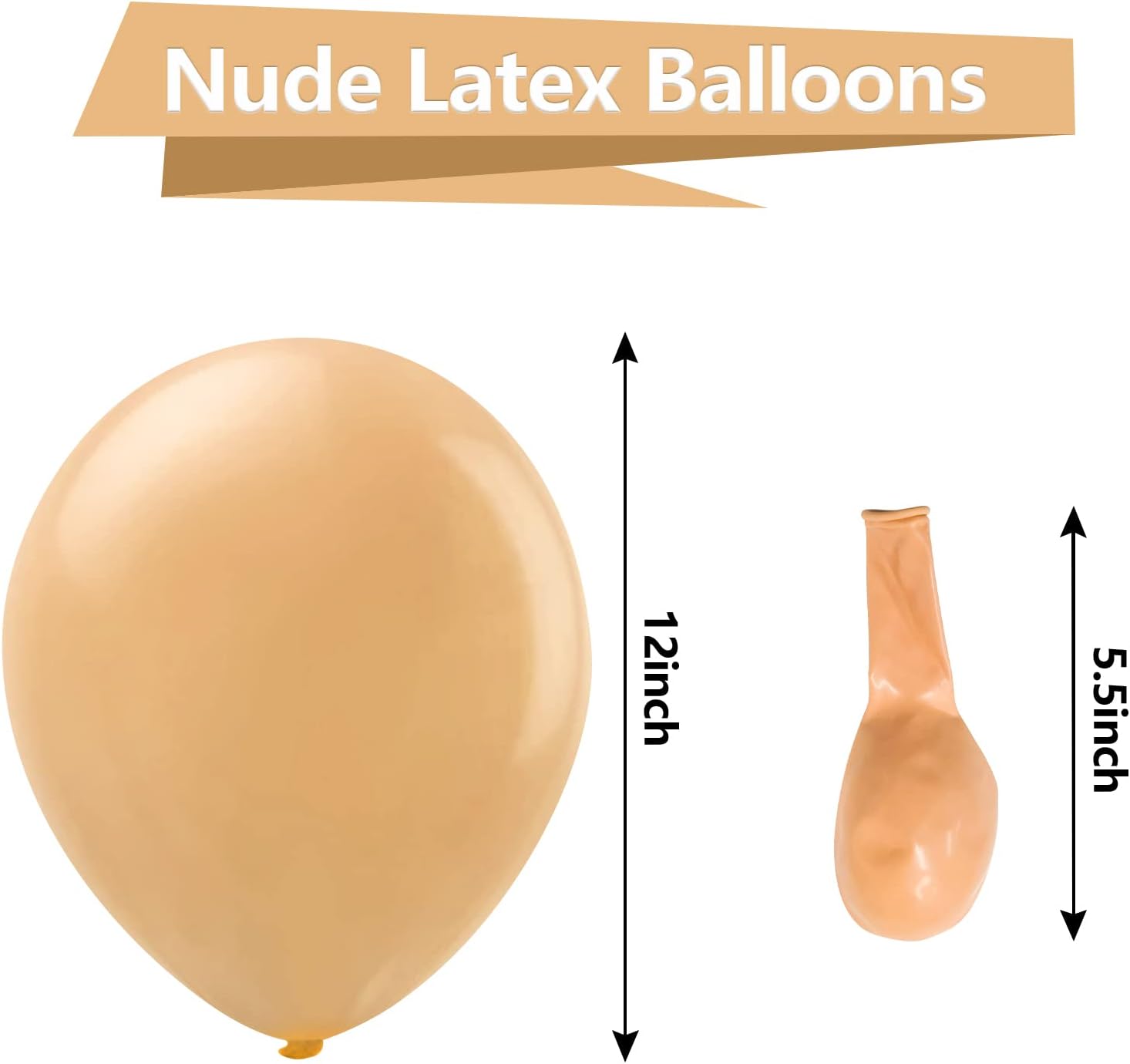 BALLOONS - Latex 12inch - 10 Pack - NUDE Balloons - Image 6