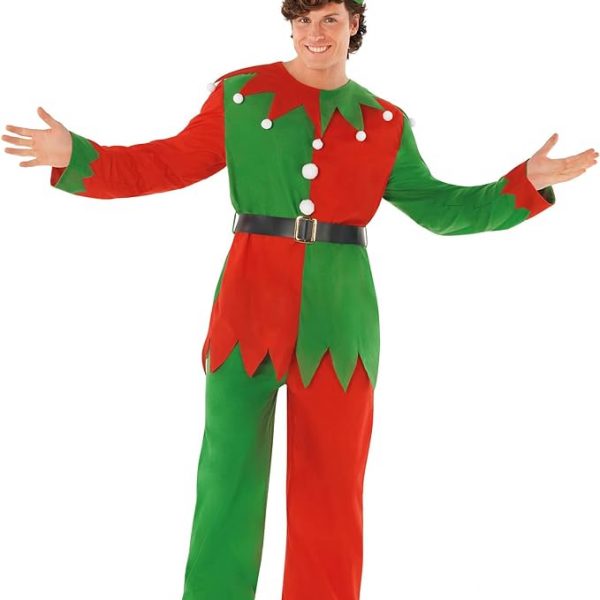 CHRISTMAS COSTUME – MEN – Adult WORKSHOP Christmas Elf Costume ONE SIZE