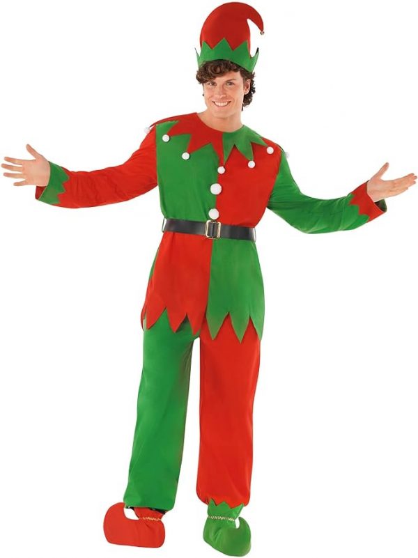 CHRISTMAS COSTUME - MEN - Adult WORKSHOP Christmas Elf Costume ONE SIZE - Image 2