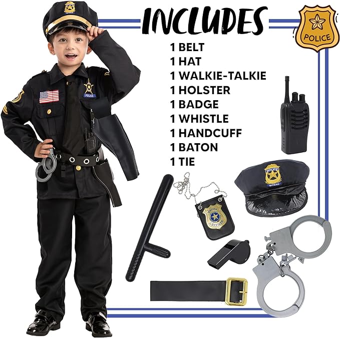 Career Day POLICE - Kids DELUXE Police COP Costume FULL SET - Image 3