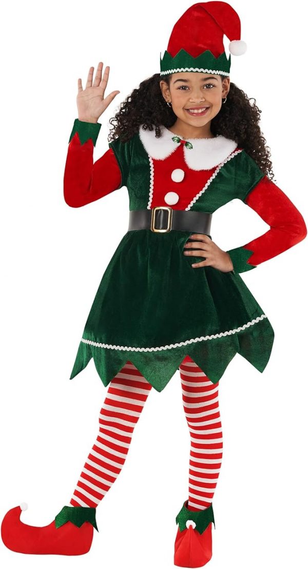 CHRISTMAS/NATIVITY COSTUMES - GIRLS - Mistletoe Elf Costume - Image 2