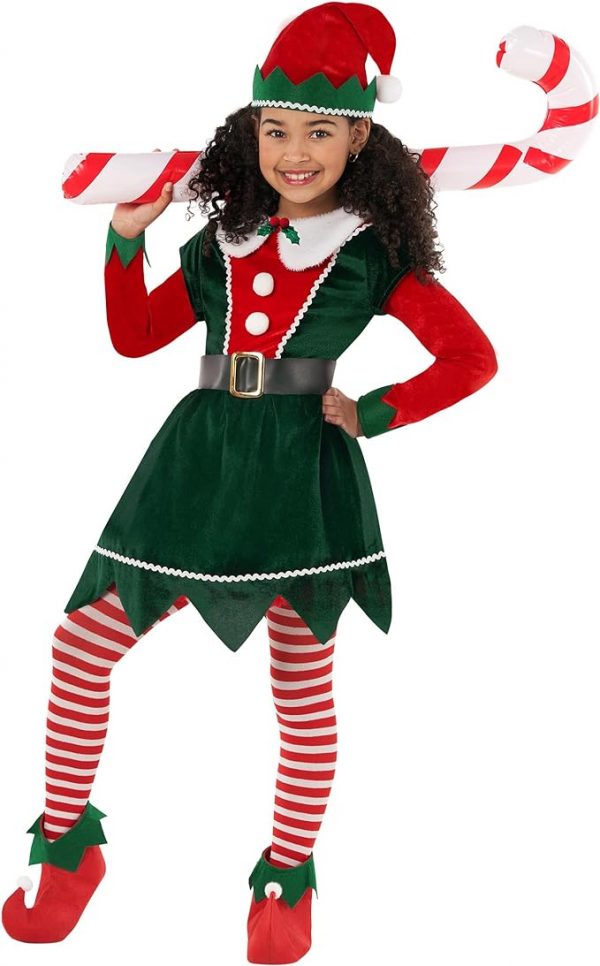 CHRISTMAS/NATIVITY COSTUMES - GIRLS - Mistletoe Elf Costume - Image 6