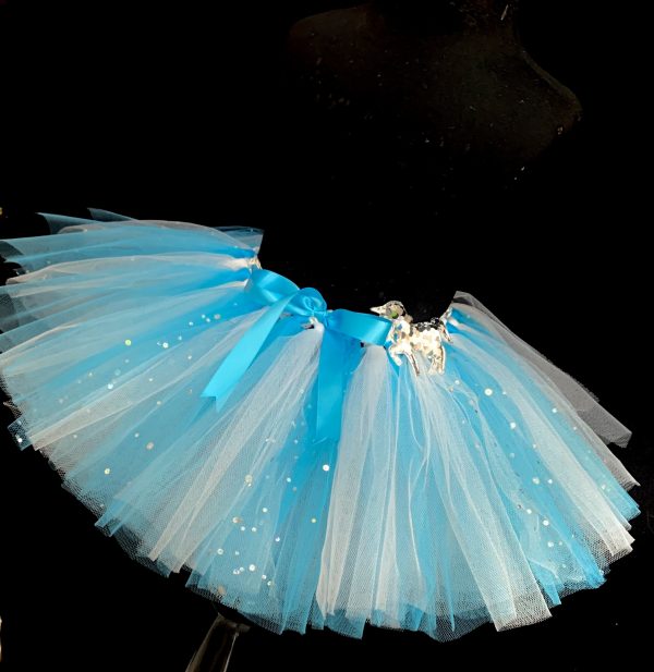 CUSTOM MADE Child tutu – BABY WHITE BLUE SPARKLE Tutu Fits up to 1yr