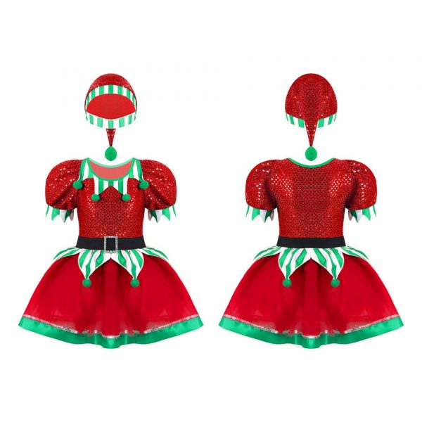 CHRISTMAS/NATIVITY COSTUMES – GIRLS – TODDLER Christmas Elf Costume Holiday Party Festive Dress RED