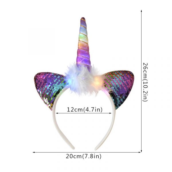 Unicorn ???? Headband - Light up LED RAINBOW - Image 3