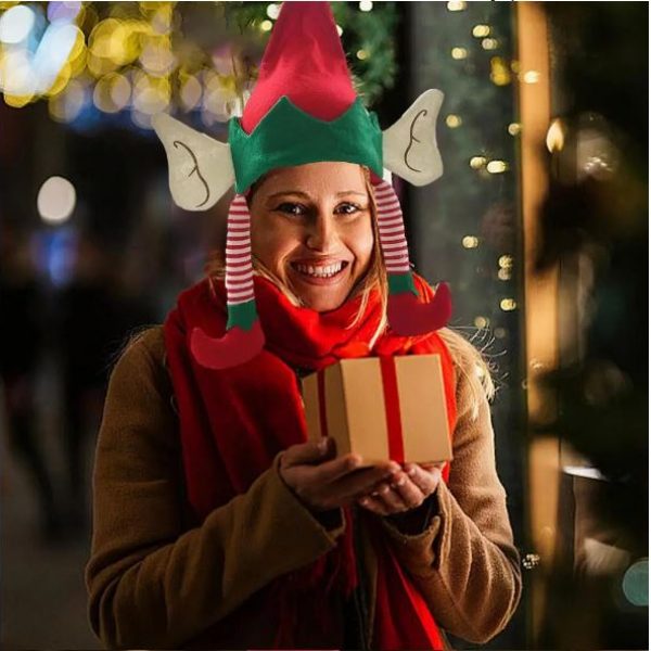 CHRISTMAS HATS – Soft Felt Elf Santa Hat with Ears + Legs