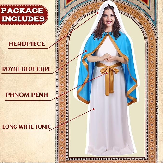 CHRISTMAS/NATIVITY COSTUMES - Women's - Virgin Mary Costume and Baby Dolls for Women - Image 2