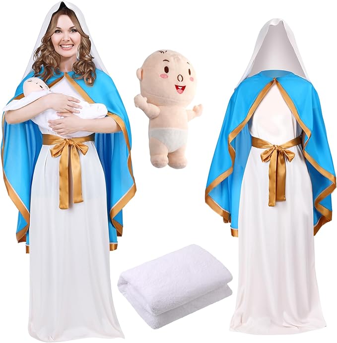 CHRISTMAS/NATIVITY COSTUMES - Women's - Virgin Mary Costume and Baby Dolls for Women