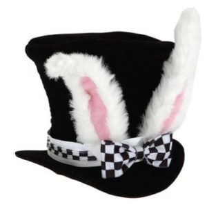 White Rabbit Ears Lattice Bow Fairy Tale Tea Party Hat