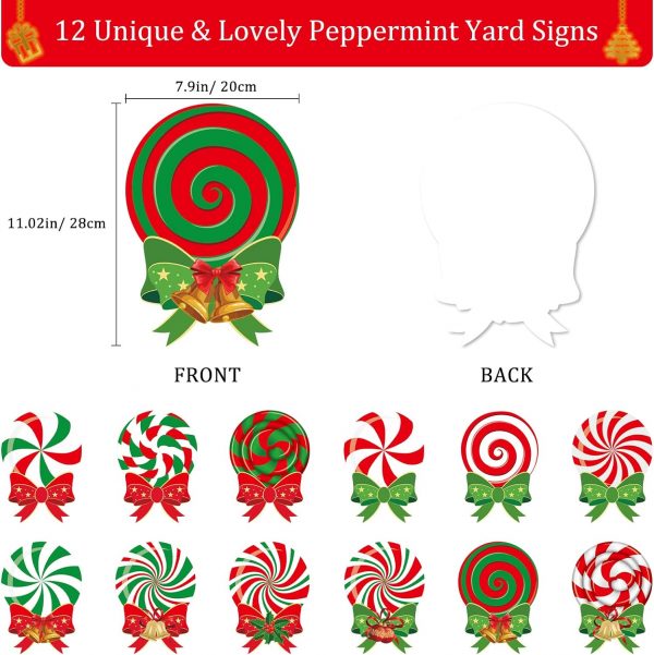 Christmas Decoration 12 Pack Candy Christmas Decorations Outdoor Yard Signs - Image 7