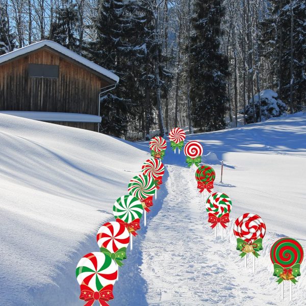 Christmas Decoration 12 Pack Candy Christmas Decorations Outdoor Yard Signs