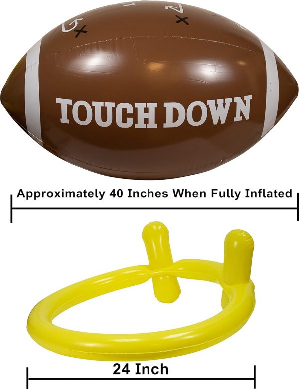 Super Bowl - 40in Giant Jumbo Inflatable Football with Tee Set - Image 3