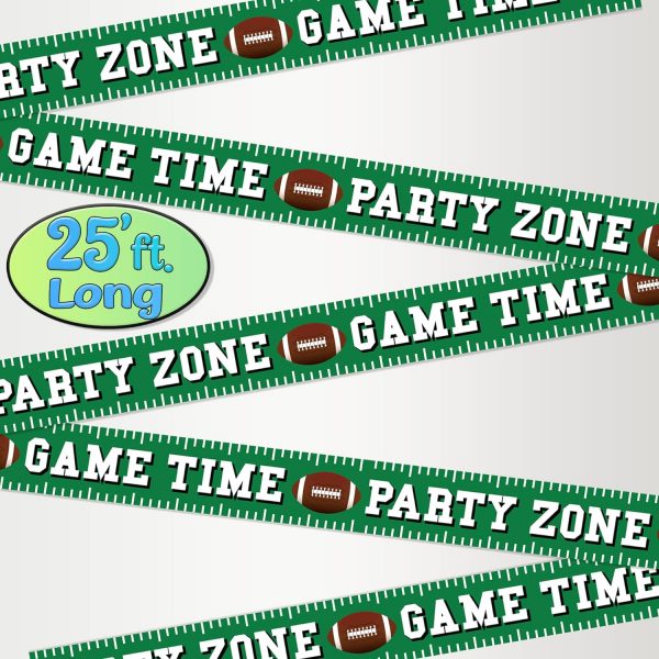 Super Bowl - 8in Inch Tall X 25ft Feet Long Football Banner Tape Decoration