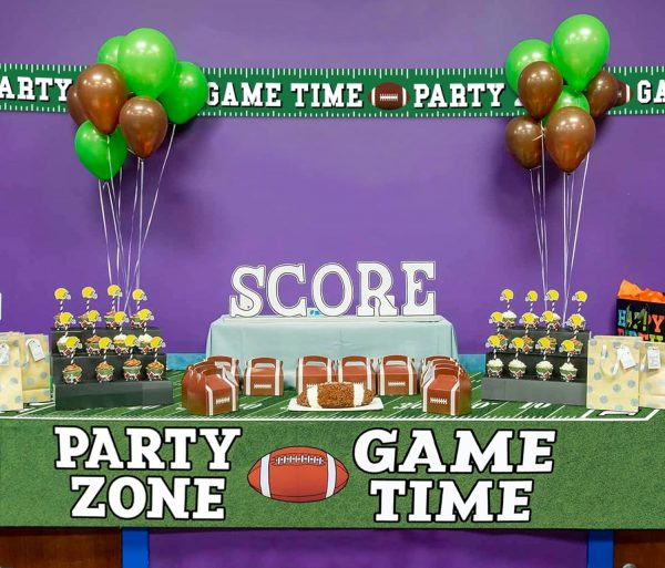 Super Bowl - 8in Inch Tall X 25ft Feet Long Football Banner Tape Decoration - Image 4