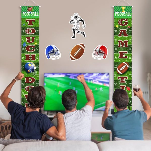 Super Bowl - Football Sports Game Theme Welcome Porch door Sign Hanging Banner - Image 5