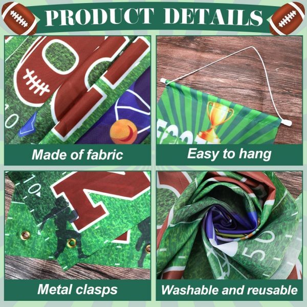 Super Bowl - Football Sports Game Theme Welcome Porch door Sign Hanging Banner - Image 4