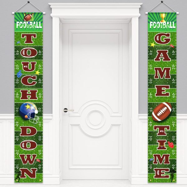 Super Bowl - Football Sports Game Theme Welcome Porch door Sign Hanging Banner