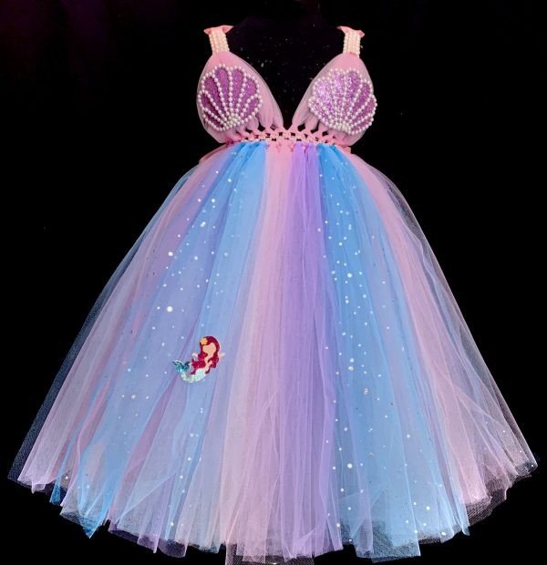 CUSTOM MADE Child Tutu Gown – Girls Mermaid inspired Sparkle Tutu Gown - 5yrs - Image 4