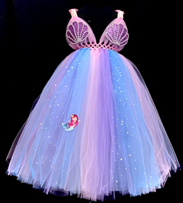 CUSTOM MADE Child Tutu Gown – Girls Mermaid inspired Sparkle Tutu Gown - 5yrs - Image 3