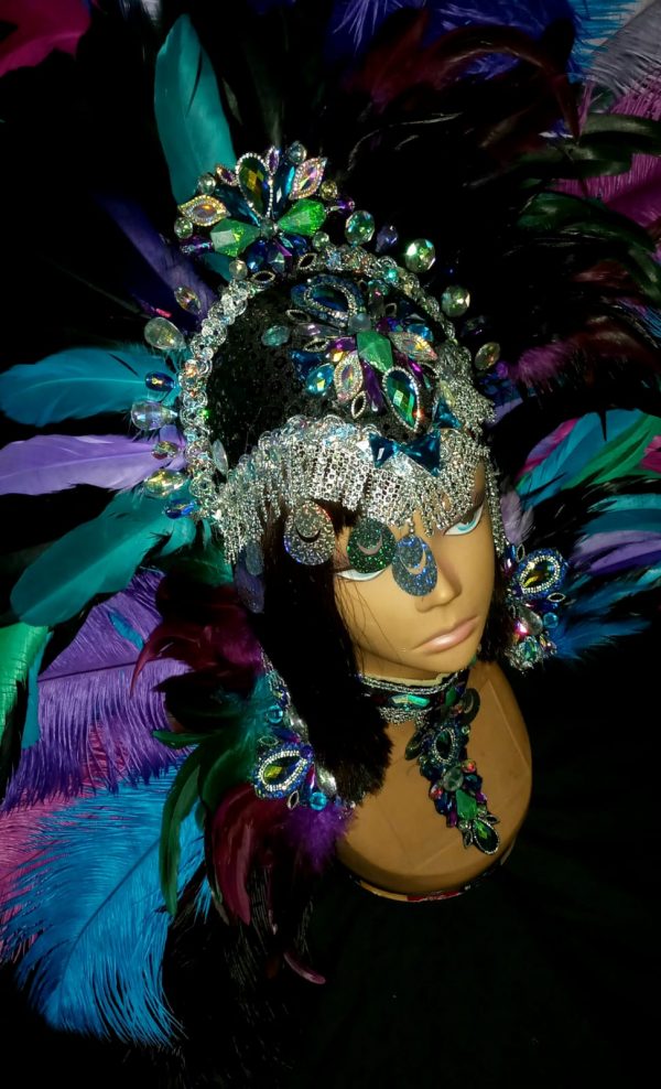 Aurora Borealis Feather Rhinestone Head piece (ONLY) - Image 6