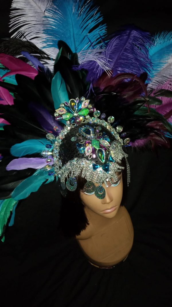 Aurora Borealis Feather Rhinestone Head piece (ONLY) - Image 5