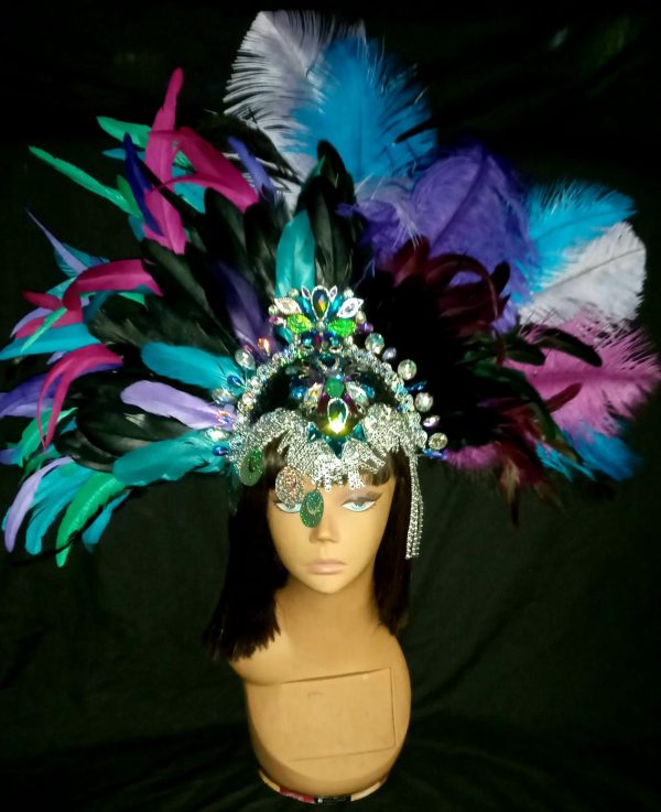 Aurora Borealis Feather Rhinestone Head piece (ONLY) - Image 4
