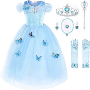 Girls Princess CINDERELLA BUTTERFLY GIRL COSTUME SET with accessories